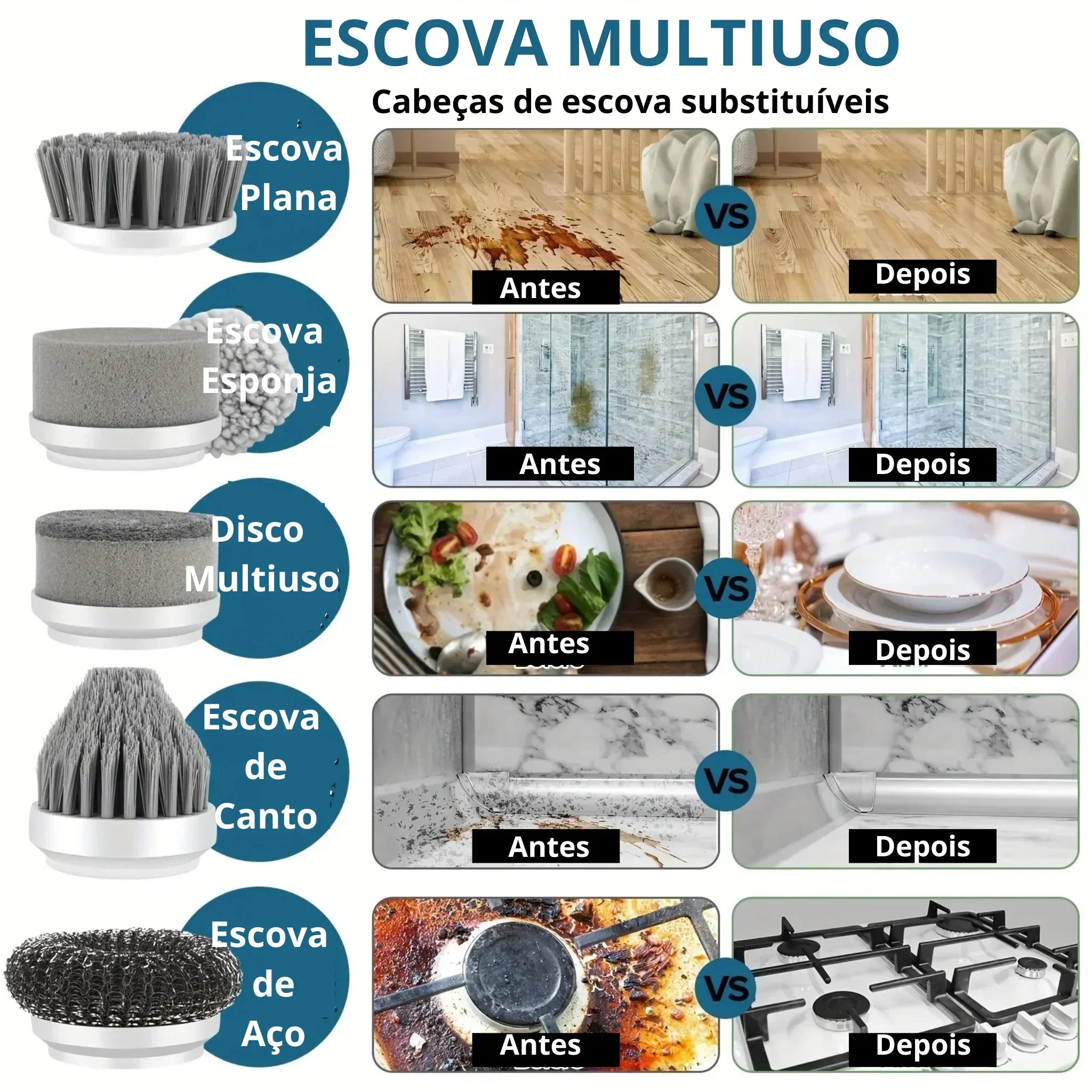 Escova de Limpeza Elétrica