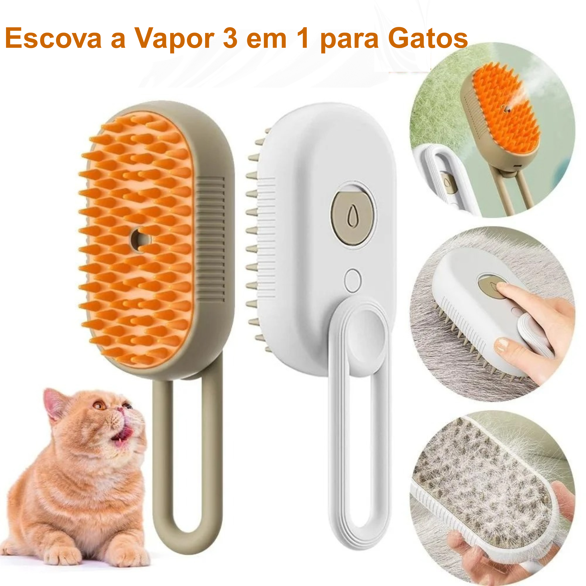 Escova a vapor para gatos